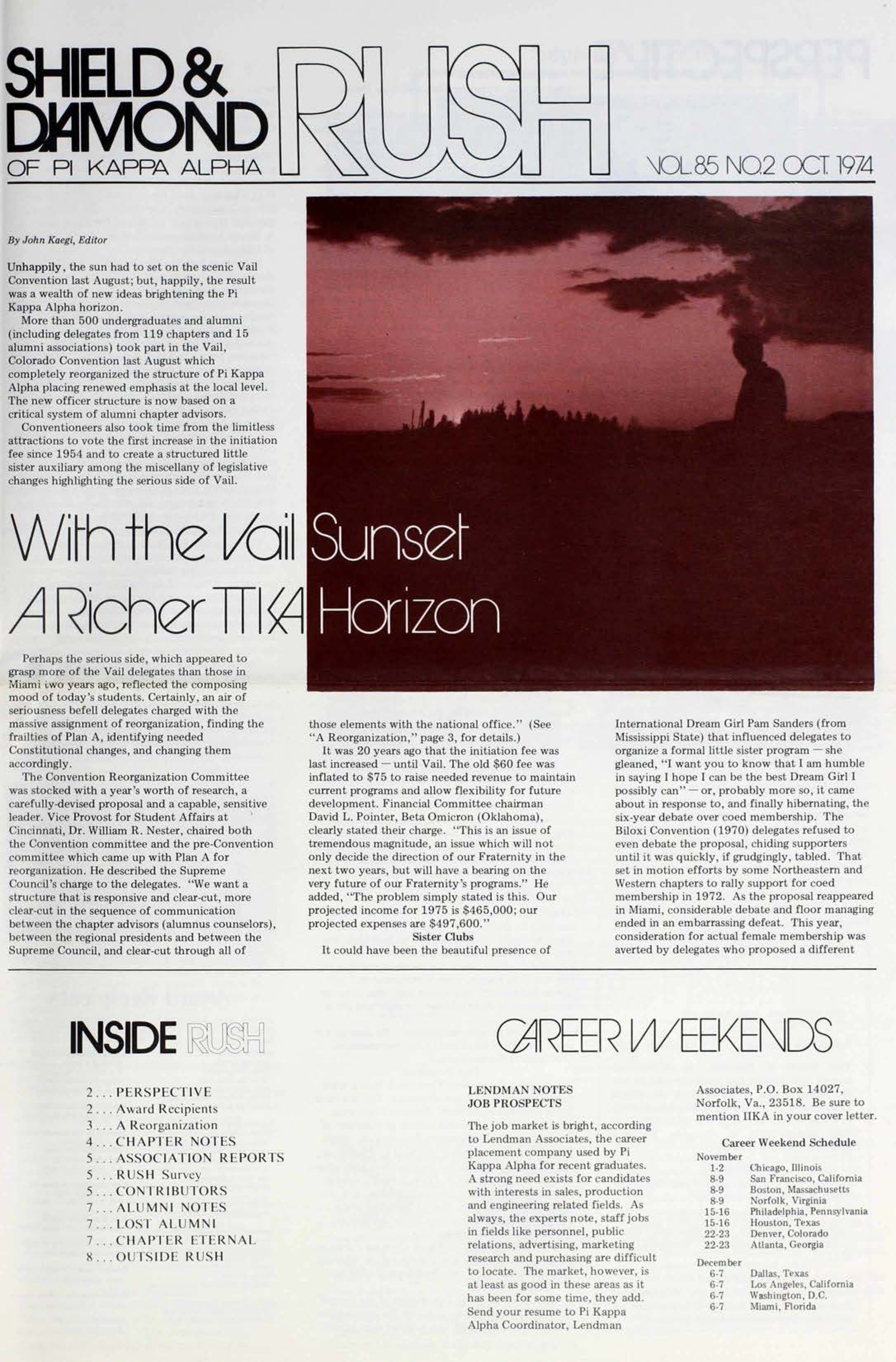 Shield and Diamond, Vol. 85, No. 2, October 1974